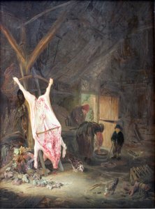 Slaughtered Pig in a Barn
